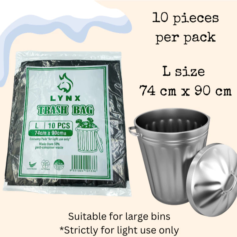 Beg Sampah Ekonomi Garbage Bag L Size 74x90cm - 10pcs (3 paket)