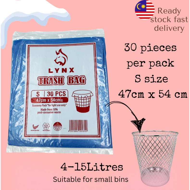 Beg Sampah Ekonomi Garbage Bag S Size 47x54cm - 30 pieces (3 paket)